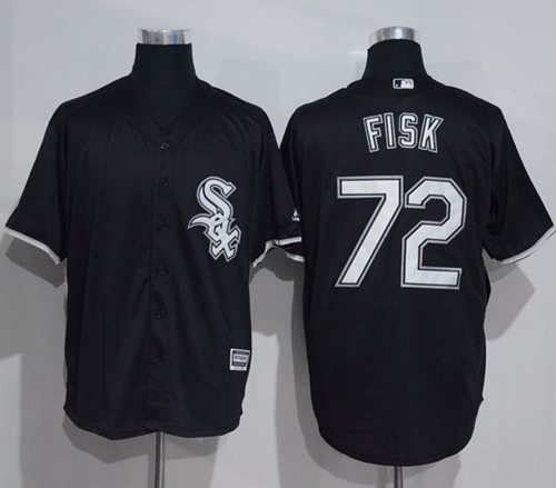 White Sox #72 Carlton Fisk Black New Cool Base Stitched MLB Jersey - Click Image to Close